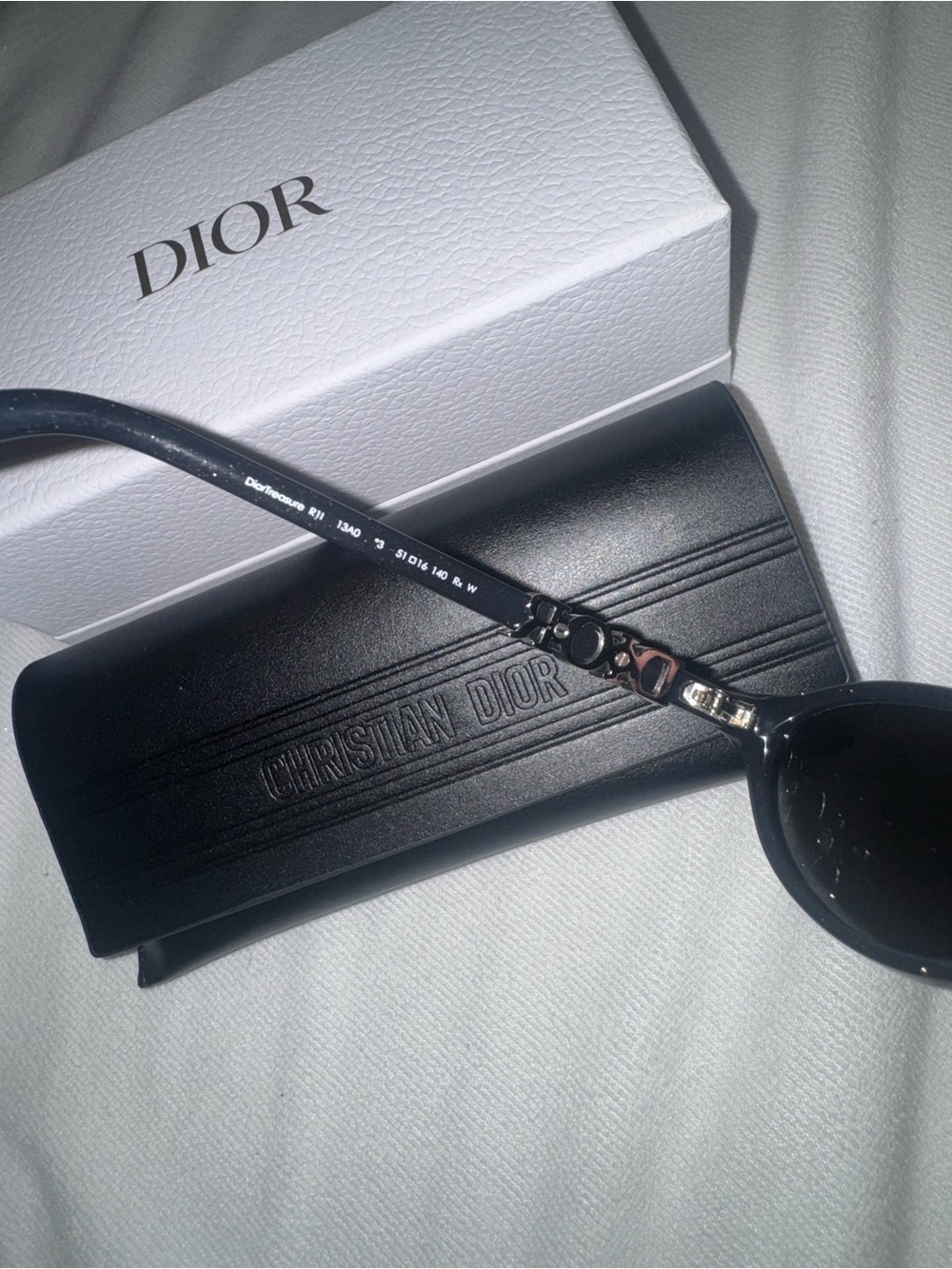 Dior Black Oval Sunglasses with Black Case - Picture 3 of 6